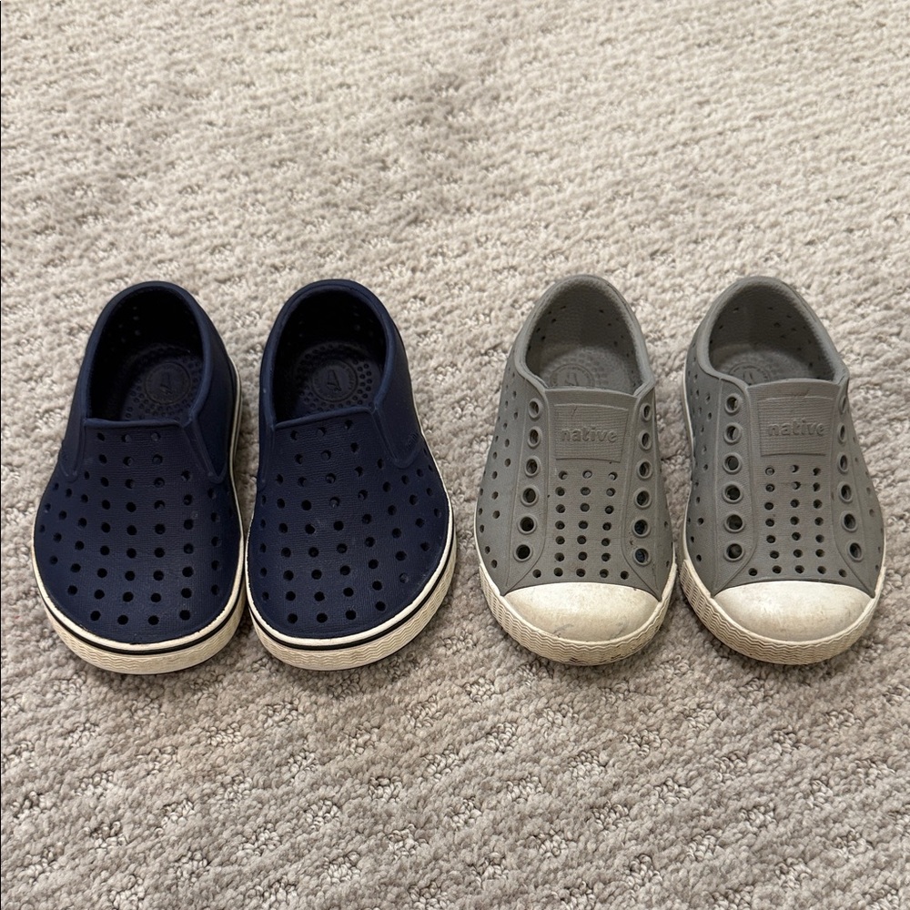 Native Kids Shoes Sneakers in Navy and Gray